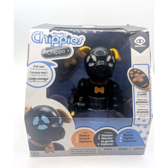 WowWee Chippies Chippo Robotic Remote Controlled Pet Dog Toy Black Brand New - Picture 6 of 10